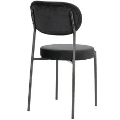 Krzesło Camile Velvet czarne tapicerowane