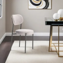 Krzesło Camile Velvet szare tapicerowane