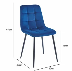 Krzesło Caro Velvet niebieskie