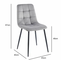 Krzesło Caro Velvet szare