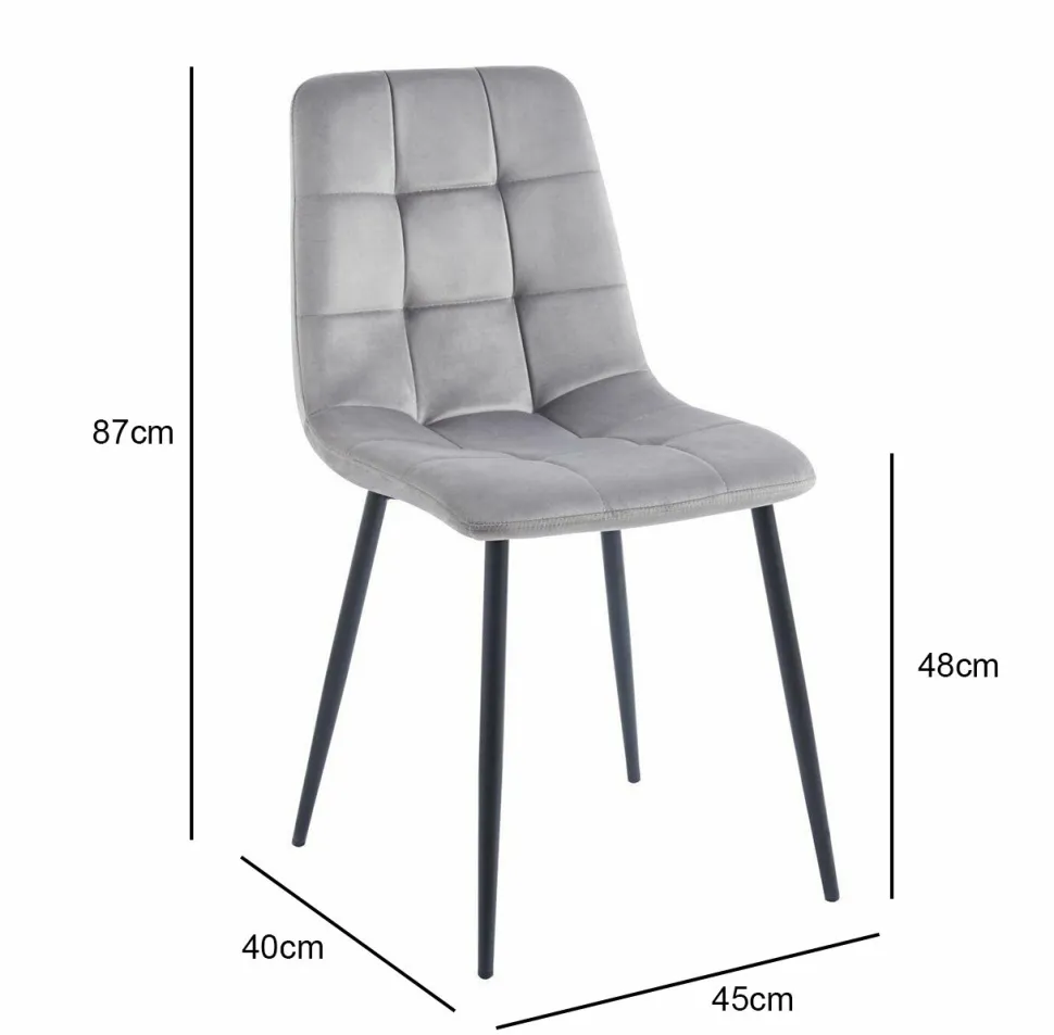 Krzesło Caro Velvet szare