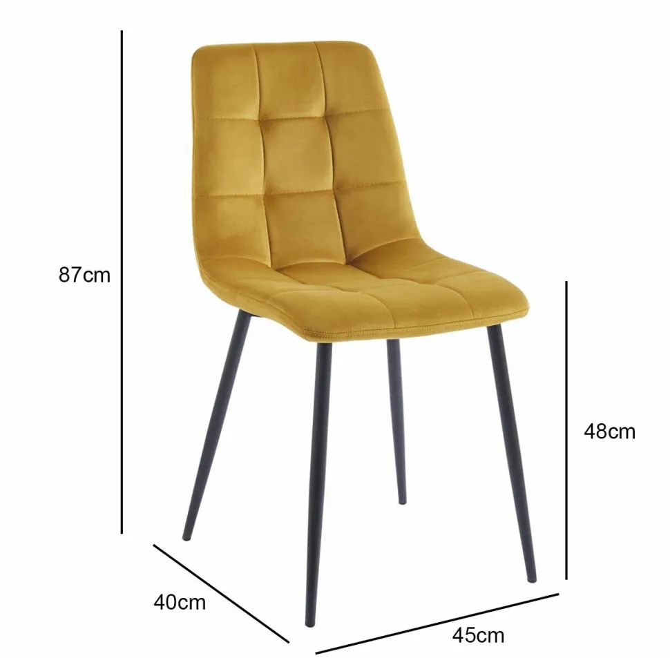 Krzesło Caro Velvet żółte