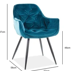 Krzesło Cheer Velvet - turkusowy Bluvel