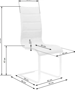 Krzesło Connecticut białe PU/ chrom