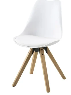 Krzesło Dima white/ dąb z tworzywa