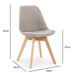 Krzesło Dimi szare jasne/buk