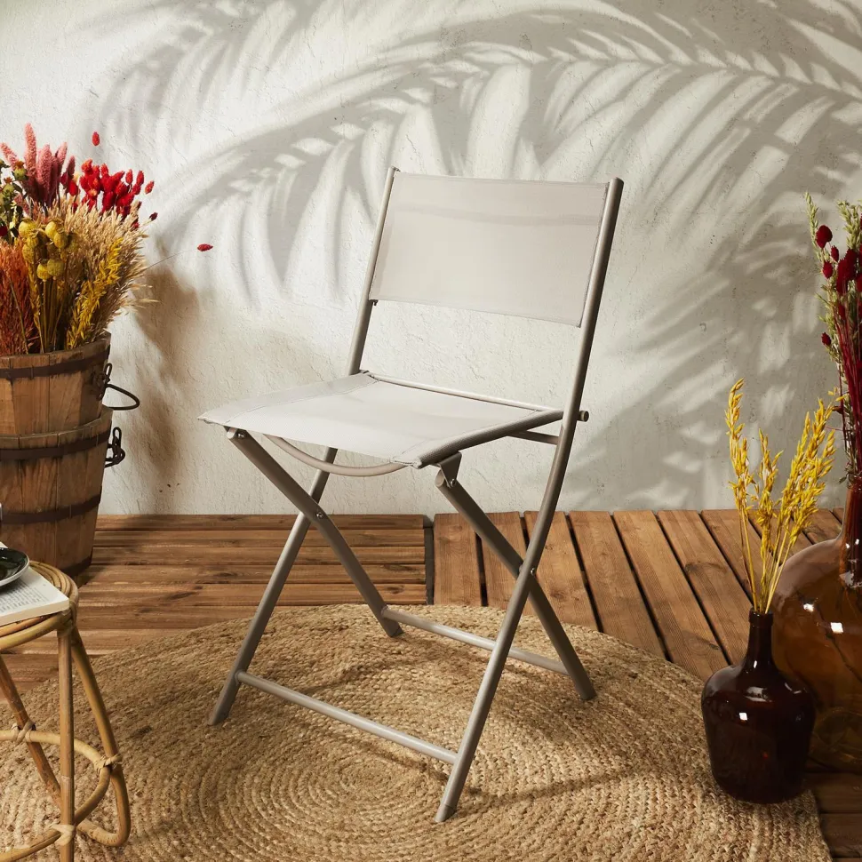 Krzesło Elba składane outdoor beżowe