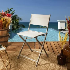 Krzesło Elba składane outdoor beżowe