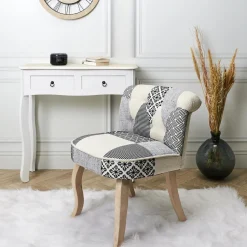 Krzesło Eleonora szara patchwork