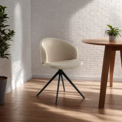 Krzesło Ella beżowe Basel 24, czarne nogi