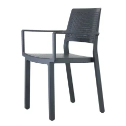 Krzesło Emi Arm antracyt z tworzywa