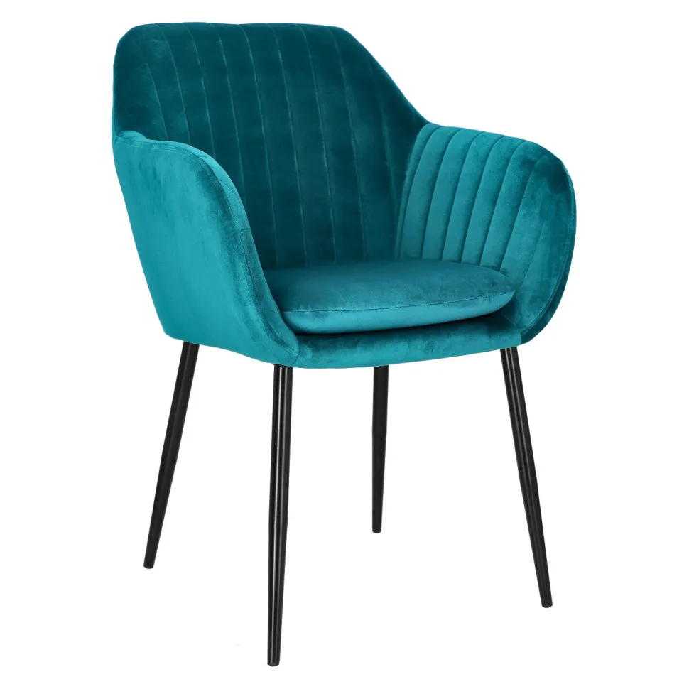 Krzesło Emilia Velvet bottle green/black tapicerowane