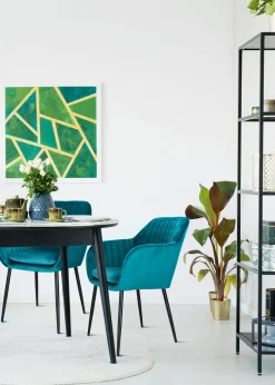 Krzesło Emilia Velvet bottle green/black tapicerowane