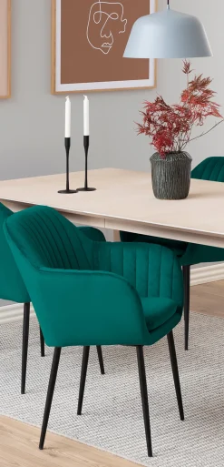 Krzesło Emilia Velvet bottle green/black tapicerowane