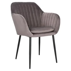 Krzesło Emilia Velvet dark grey/black tapicerowane