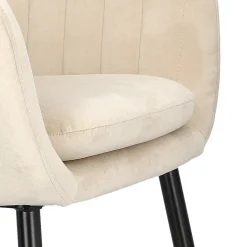 Krzesło Emilia Velvet sand /black tapicerowane