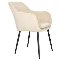 Krzesło Emilia Velvet sand /black tapicerowane