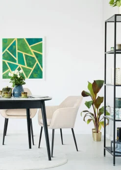 Krzesło Emilia Velvet sand /black tapicerowane