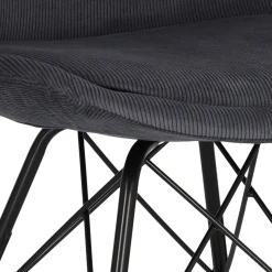 Krzesło Eris Sztruks Antracytowe tapicerowane