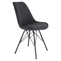Krzesło Eris Sztruks Antracytowe tapicerowane