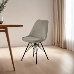 Krzesło Eris Sztruks Szare tapicerowane