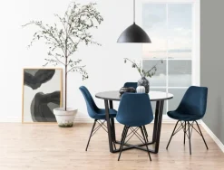 Krzesło Eris VIC niebieskie tapicerowane