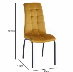 Krzesło Ezara Velvet żółte