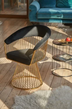 Krzesło Feeny Velvet czarne