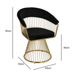 Krzesło Feeny Velvet czarne