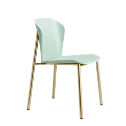 Krzesło Finn akwamaryn złoty drewniane