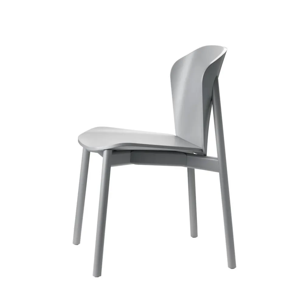 Krzesło Finn drewniane szary mat drewniane