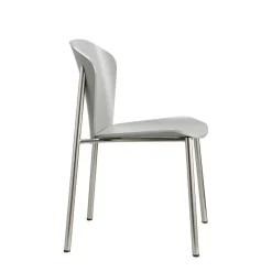 Krzesło Finn szary nikiel mat drewniane