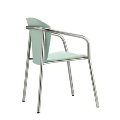 Krzesło Finn z podłokietnikami akwamaryn drewniane