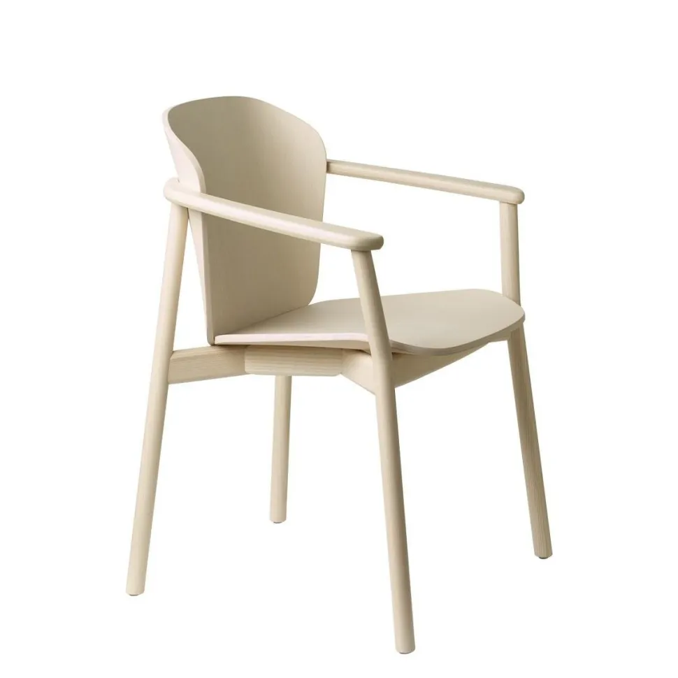 Krzesło Finn z podłokietnikami bejcowane drewniane