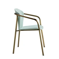 Krzesło Finn z podłokietnikami akwamaryn drewniane