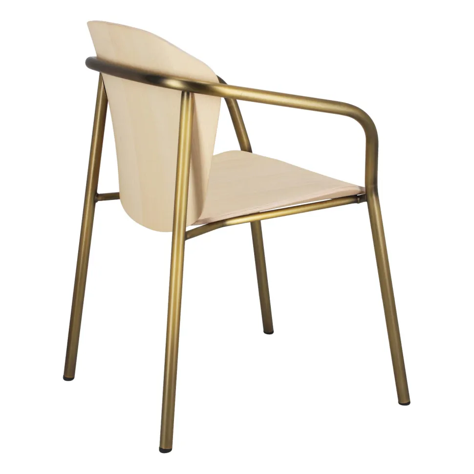 Krzesło Finn z podłokietnikami bejcowane drewniane