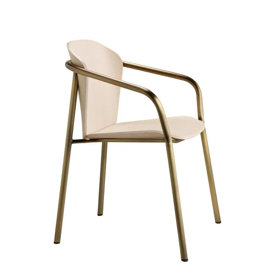 Krzesło Finn z podłokietnikami bejcowane drewniane