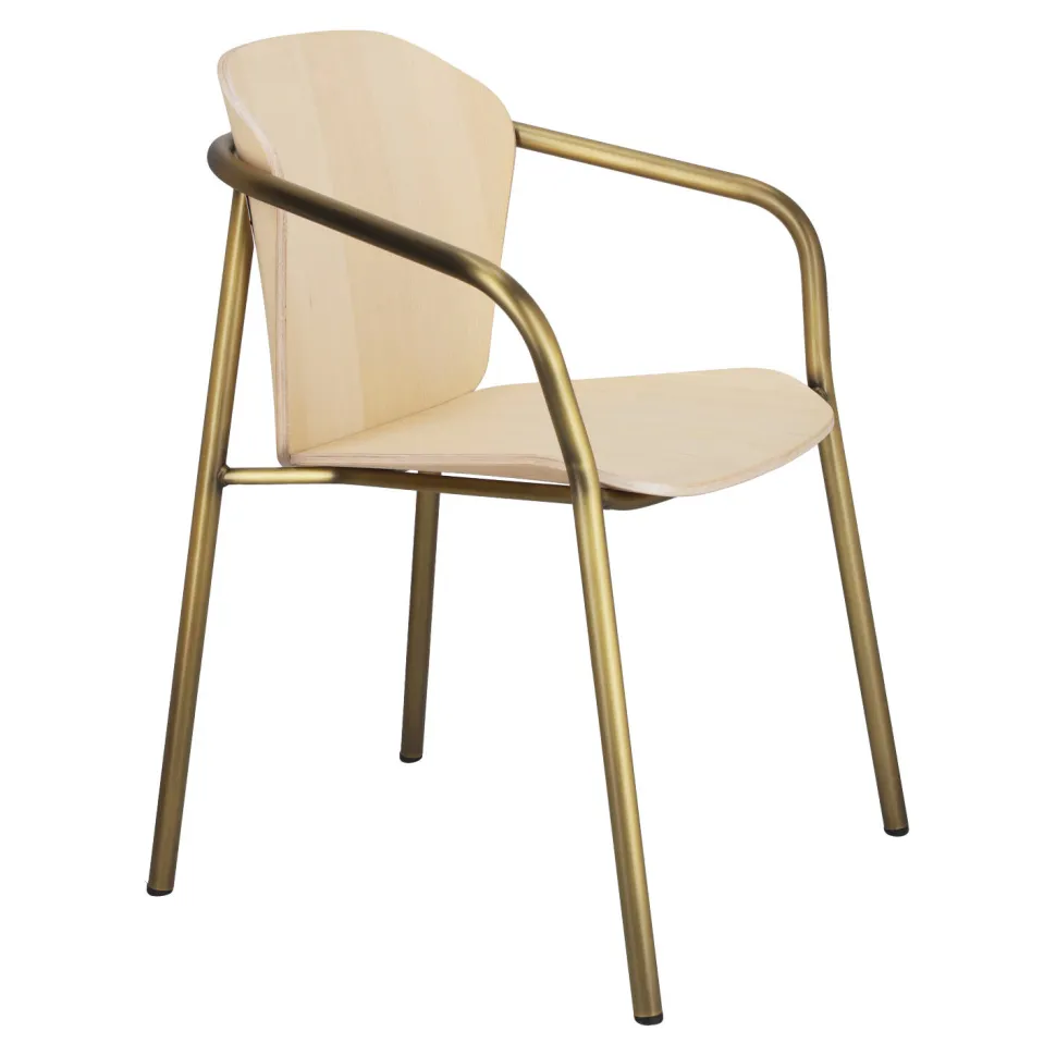 Krzesło Finn z podłokietnikami bejcowane drewniane