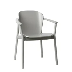 Krzesło Finn z podłokietnikami szary mat drewniane