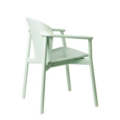 Krzesło Finn z podłokietnikami akwamaryn drewniane