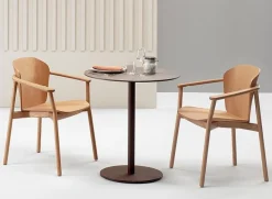 Krzesło Finn z podłokietnikami akwamaryn drewniane