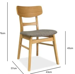 Krzesło Fiona - dąb/szary