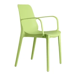 Krzesło Ginevra z podłokietnikami zielon z tworzywa