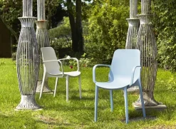 Krzesło Ginevra z podłokietnikami zielon z tworzywa