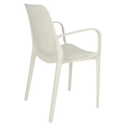 Krzesło Ginevra z podłokietnikami białe z tworzywa