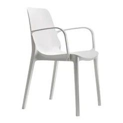 Krzesło Ginevra z podłokietnikami białe z tworzywa