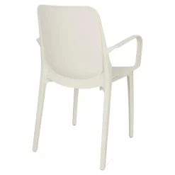 Krzesło Ginevra z podłokietnikami białe z tworzywa