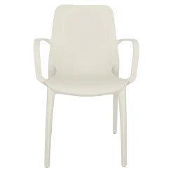 Krzesło Ginevra z podłokietnikami białe z tworzywa