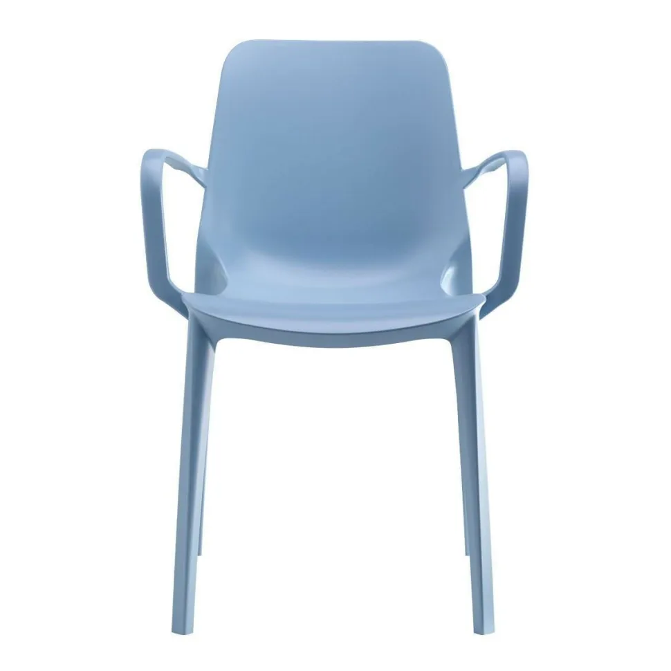 Krzesło Ginevra z podłokietnikami niebieskie z tworzywa