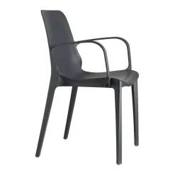 Krzesło Ginevra z podłokietnikami antracit z tworzywa